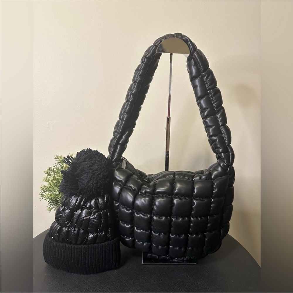 Urban Expressions Brown Quilted Puffy Shoulder Bag